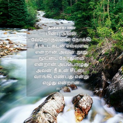 Picture 04 - லூக்கா 16:7 TAMIRV - பின்பு அவன் - Bible Verse Picture