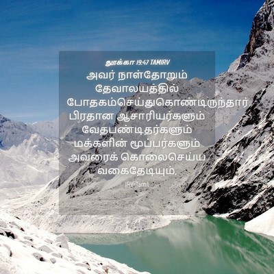 Picture 04 - லூக்கா 19:47 TAMIRV - அவர் நாள்தோறும் - Bible Verse Picture
