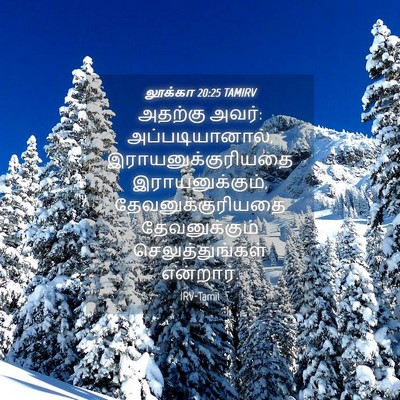 Picture 04 - லூக்கா 20:25 TAMIRV - அதற்கு அவர்: - Bible Verse Picture