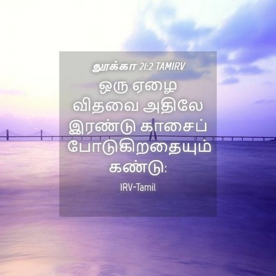 Picture 04 - லூக்கா 21:2 TAMIRV - ஒரு ஏழை விதவை - Bible Verse Picture