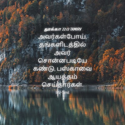 Picture 04 - லூக்கா 22:13 TAMIRV - அவர்கள்போய், - Bible Verse Picture