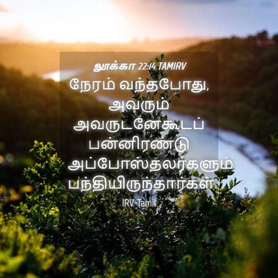 Picture 04 - லூக்கா 22:14 TAMIRV - நேரம் வந்தபோது, - Bible Verse Picture