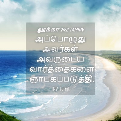 Picture 04 - லூக்கா 24:8 TAMIRV - அப்பொழுது அவர்கள் - Bible Verse Picture