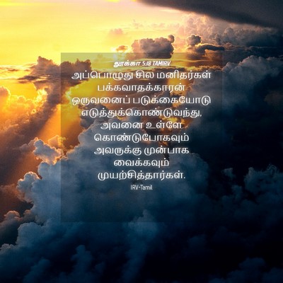 Picture 04 - லூக்கா 5:18 TAMIRV - அப்பொழுது சில - Bible Verse Picture