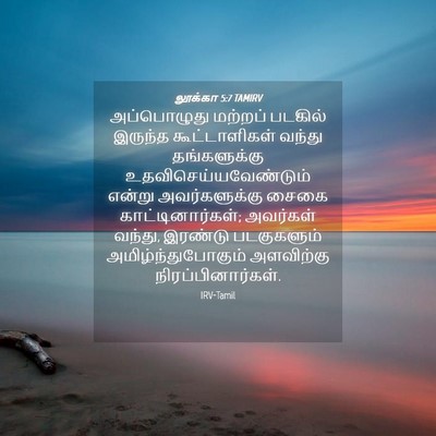 Picture 04 - லூக்கா 5:7 TAMIRV - அப்பொழுது மற்றப் - Bible Verse Picture