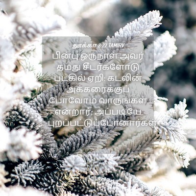 Picture 04 - லூக்கா 8:22 TAMIRV - பின்பு ஒருநாள் - Bible Verse Picture