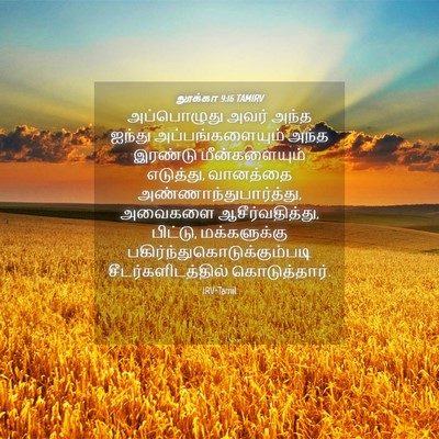 Picture 04 - லூக்கா 9:16 TAMIRV - அப்பொழுது அவர் - Bible Verse Picture
