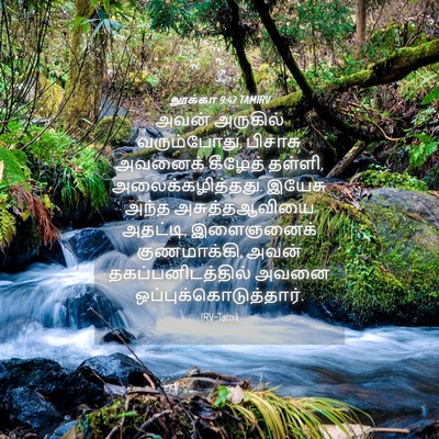 Picture 04 - லூக்கா 9:42 TAMIRV - அவன் அருகில் - Bible Verse Picture