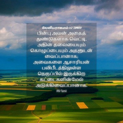 Picture 04 - லேவியராகமம் 1:12 TAMIRV - பின்பு அவன் அதைத் - Bible Verse Picture