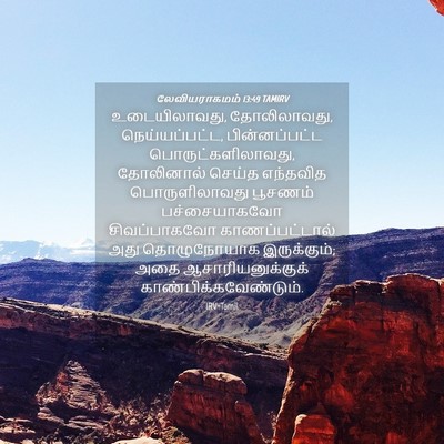 Picture 04 - லேவியராகமம் 13:49 TAMIRV - உடையிலாவது, - Bible Verse Picture