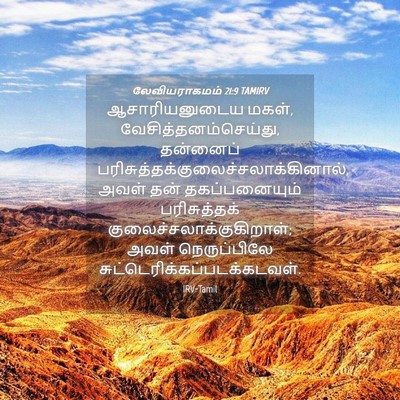 Picture 04 - லேவியராகமம் 21:9 TAMIRV - ஆசாரியனுடைய மகள், - Bible Verse Picture