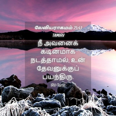 Picture 04 - லேவியராகமம் 25:43 TAMIRV - நீ அவனைக் கடினமாக - Bible Verse Picture