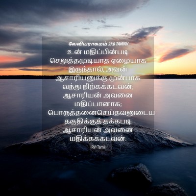 Picture 04 - லேவியராகமம் 27:8 TAMIRV - உன் மதிப்பின்படி - Bible Verse Picture