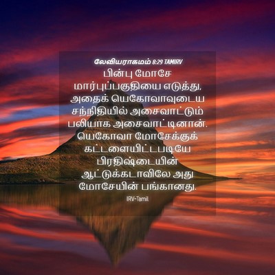 Picture 04 - லேவியராகமம் 8:29 TAMIRV - பின்பு மோசே - Bible Verse Picture
