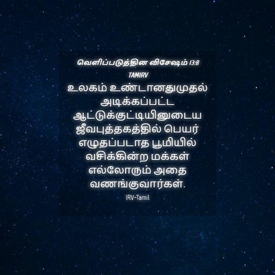 Picture 04 - வெளிப்படுத்தின விசேஷம் 13:8 TAMIRV - உலகம் - Bible Verse Picture