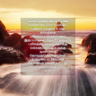 Picture 04 - வெளிப்படுத்தின விசேஷம் 15:4 TAMIRV - கர்த்தாவே, யார் - Bible Verse Picture
