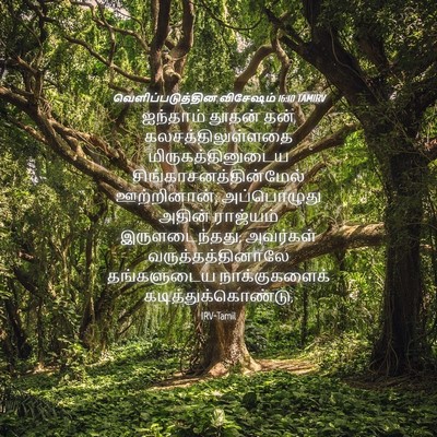 Picture 04 - வெளிப்படுத்தின விசேஷம் 16:10 TAMIRV - ஐந்தாம் தூதன் தன் - Bible Verse Picture