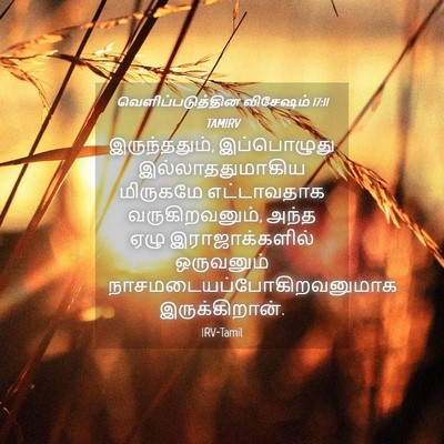 Picture 04 - வெளிப்படுத்தின விசேஷம் 17:11 TAMIRV - இருந்ததும், - Bible Verse Picture