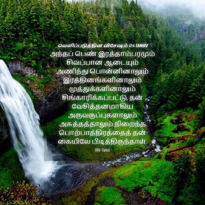 Picture 04 - வெளிப்படுத்தின விசேஷம் 17:4 TAMIRV - அந்தப் பெண் - Bible Verse Picture