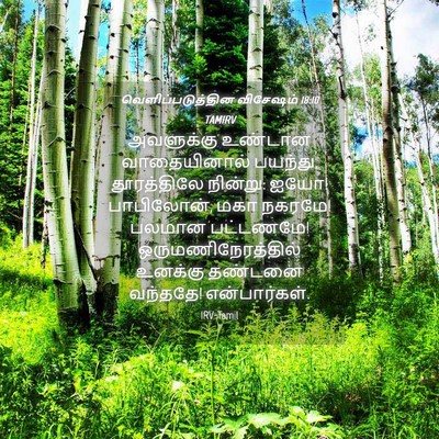 Picture 04 - வெளிப்படுத்தின விசேஷம் 18:10 TAMIRV - அவளுக்கு உண்டான - Bible Verse Picture