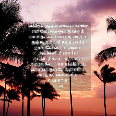 Picture 04 - வெளிப்படுத்தின விசேஷம் 18:8 TAMIRV - எனவே அவளுக்கு - Bible Verse Picture