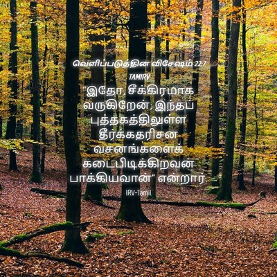 Picture 04 - வெளிப்படுத்தின விசேஷம் 22:7 TAMIRV - “இதோ, சீக்கிரமாக - Bible Verse Picture