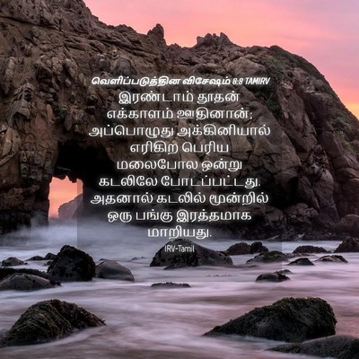 Picture 04 - வெளிப்படுத்தின விசேஷம் 8:8 TAMIRV - இரண்டாம் தூதன் - Bible Verse Picture