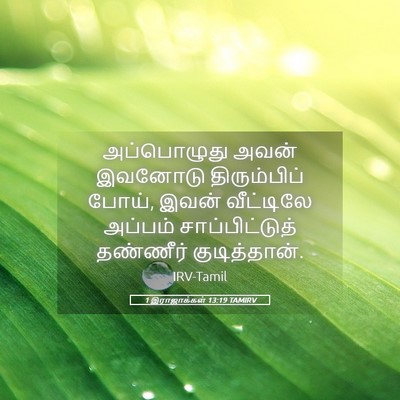 Picture 05 - 1 இராஜாக்கள் 13:19 TAMIRV - அப்பொழுது அவன் - Bible Verse Picture