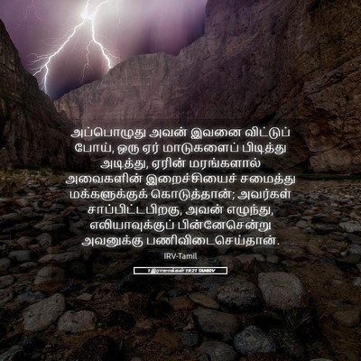 Picture 05 - 1 இராஜாக்கள் 19:21 TAMIRV - அப்பொழுது அவன் - Bible Verse Picture