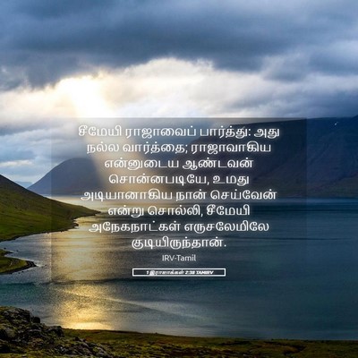 Picture 05 - 1 இராஜாக்கள் 2:38 TAMIRV - சீமேயி ராஜாவைப் - Bible Verse Picture