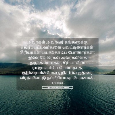 Picture 05 - 1 இராஜாக்கள் 20:20 TAMIRV - அவர்கள் அவரவர் - Bible Verse Picture