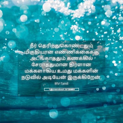 Picture 05 - 1 இராஜாக்கள் 3:8 TAMIRV - நீர் - Bible Verse Picture