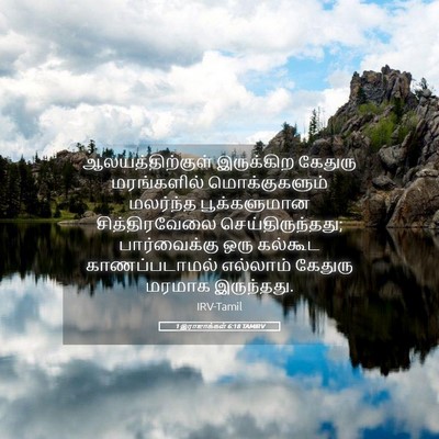 Picture 05 - 1 இராஜாக்கள் 6:18 TAMIRV - ஆலயத்திற்குள் - Bible Verse Picture