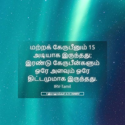 Picture 05 - 1 இராஜாக்கள் 6:25 TAMIRV - மற்றக் கேருபீனும் - Bible Verse Picture