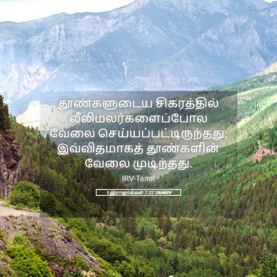 Picture 05 - 1 இராஜாக்கள் 7:22 TAMIRV - தூண்களுடைய - Bible Verse Picture
