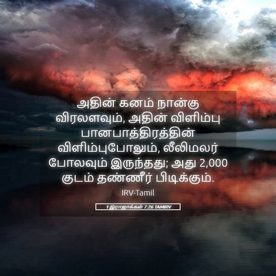 Picture 05 - 1 இராஜாக்கள் 7:26 TAMIRV - அதின் கனம் நான்கு - Bible Verse Picture