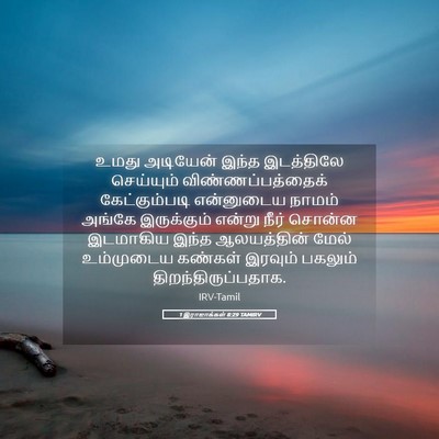 Picture 05 - 1 இராஜாக்கள் 8:29 TAMIRV - உமது அடியேன் இந்த - Bible Verse Picture