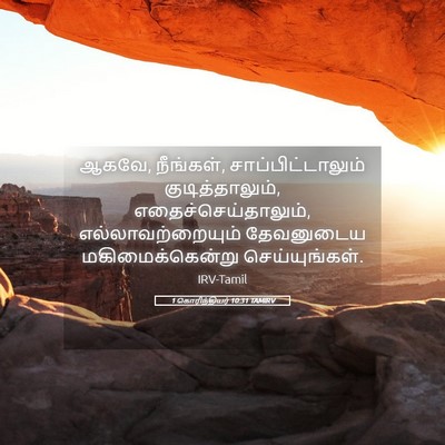 Picture 05 - 1 கொரிந்தியர் 10:31 TAMIRV - ஆகவே, நீங்கள், - Bible Verse Picture