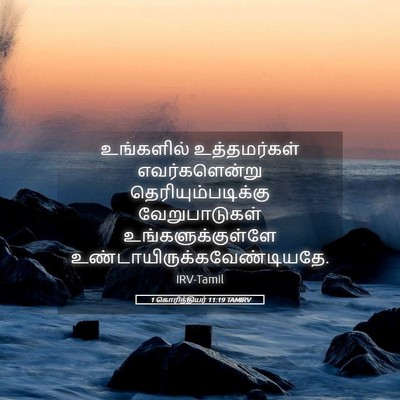 Picture 05 - 1 கொரிந்தியர் 11:19 TAMIRV - உங்களில் - Bible Verse Picture