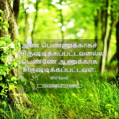 Picture 05 - 1 கொரிந்தியர் 11:9 TAMIRV - ஆண் பெண்ணுக்காகச் - Bible Verse Picture