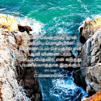Picture 05 - 1 கொரிந்தியர் 14:14 TAMIRV - எதினாலென்றால், - Bible Verse Picture