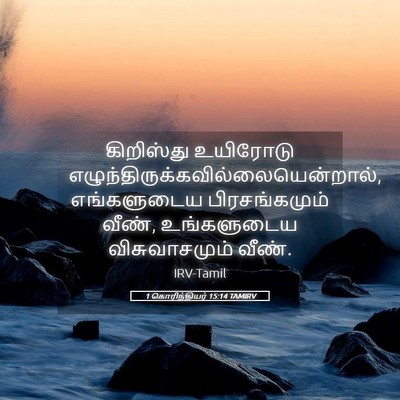 Picture 05 - 1 கொரிந்தியர் 15:14 TAMIRV - கிறிஸ்து உயிரோடு - Bible Verse Picture