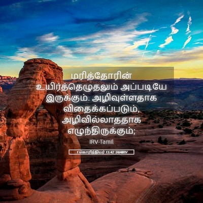 Picture 05 - 1 கொரிந்தியர் 15:42 TAMIRV - மரித்தோரின் - Bible Verse Picture