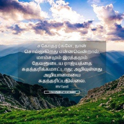 Picture 05 - 1 கொரிந்தியர் 15:50 TAMIRV - சகோதரர்களே, நான் - Bible Verse Picture