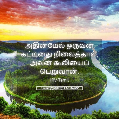 Picture 05 - 1 கொரிந்தியர் 3:14 TAMIRV - அதின்மேல் ஒருவன் - Bible Verse Picture