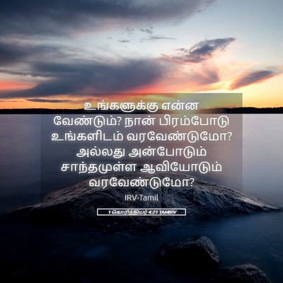 Picture 05 - 1 கொரிந்தியர் 4:21 TAMIRV - உங்களுக்கு என்ன - Bible Verse Picture