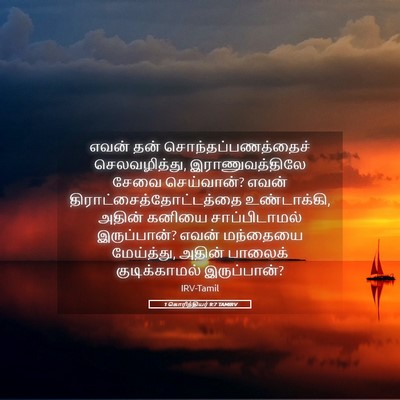 Picture 05 - 1 கொரிந்தியர் 9:7 TAMIRV - எவன் தன் - Bible Verse Picture