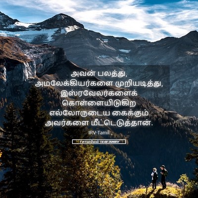 Picture 05 - 1 சாமுவேல் 14:48 TAMIRV - அவன் பலத்து, - Bible Verse Picture