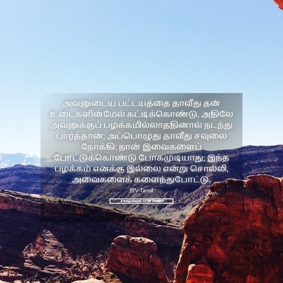 Picture 05 - 1 சாமுவேல் 17:39 TAMIRV - அவனுடைய பட்டயத்தை - Bible Verse Picture