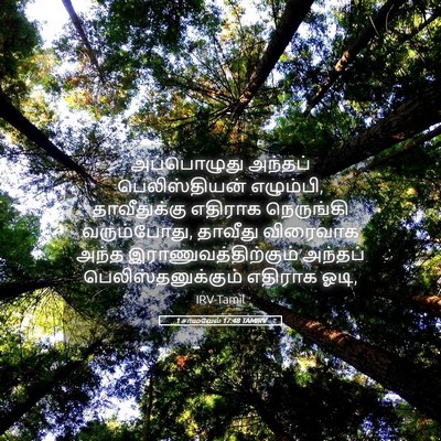 Picture 05 - 1 சாமுவேல் 17:48 TAMIRV - அப்பொழுது அந்தப் - Bible Verse Picture